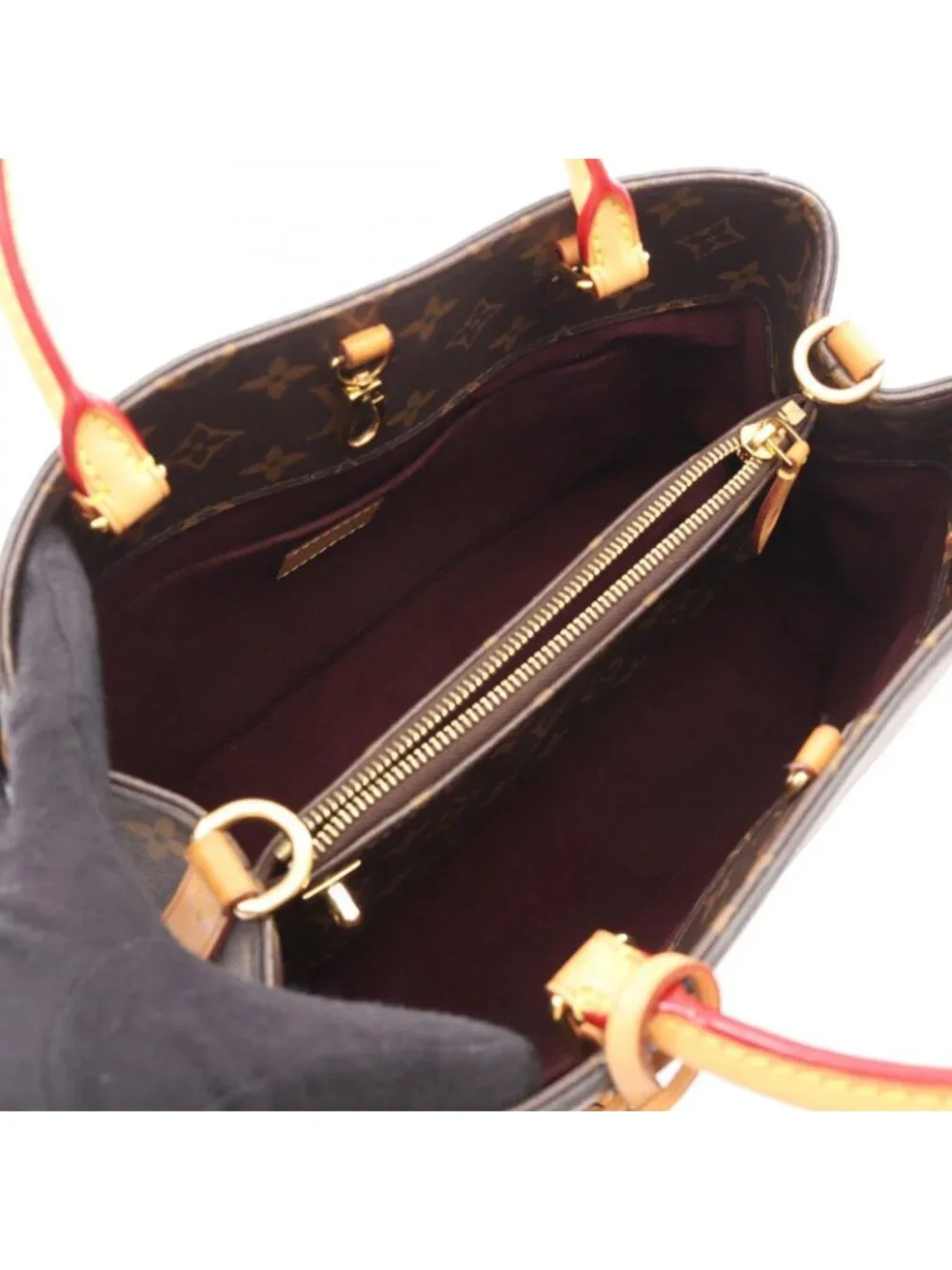 Louis Vuitton Montaigne MM 2-Way Canvas Leather Handbag